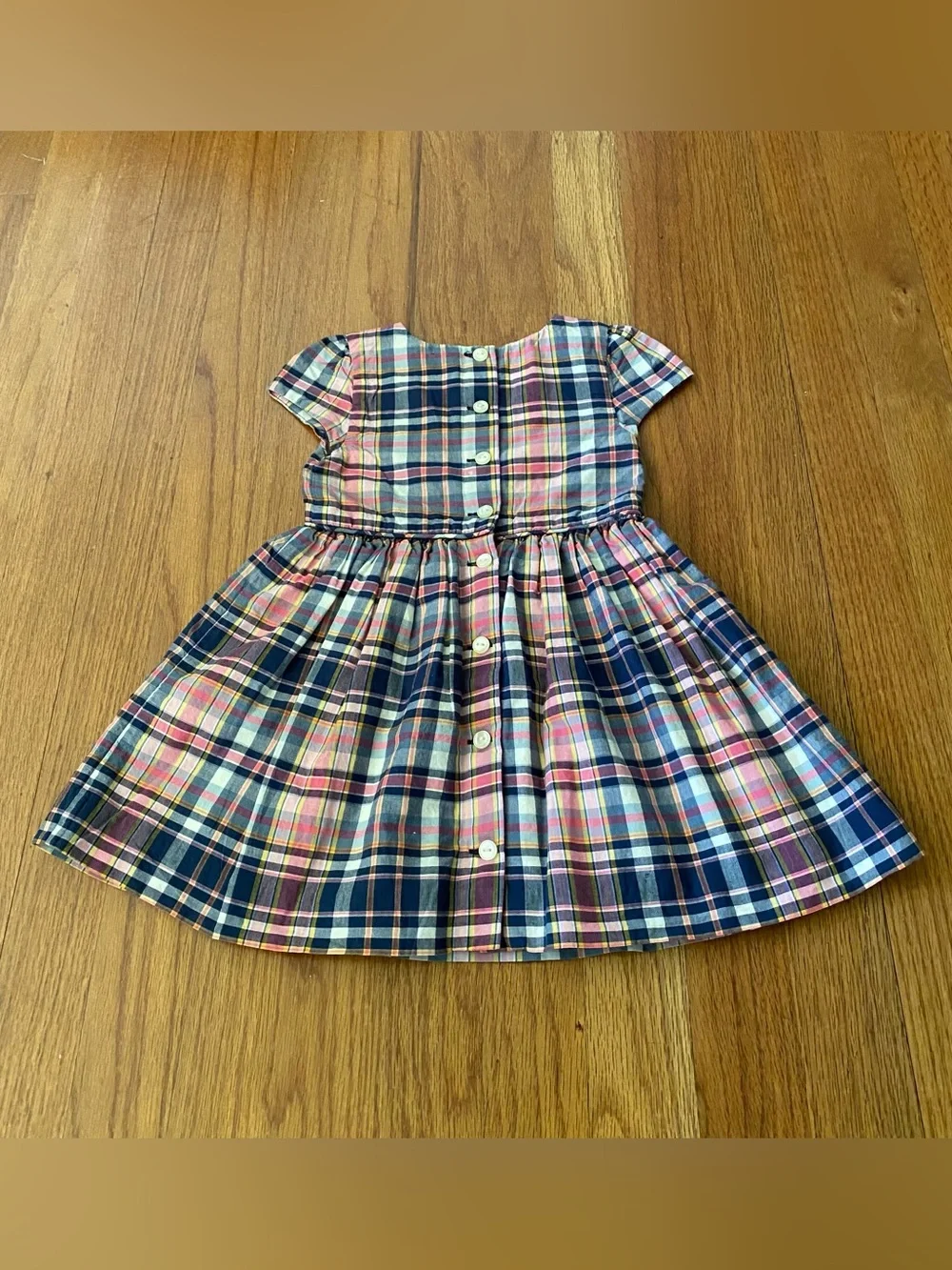 Ralph Lauren Bedford Pink & Navy Plaid Cotton Dress with Bloomers Set